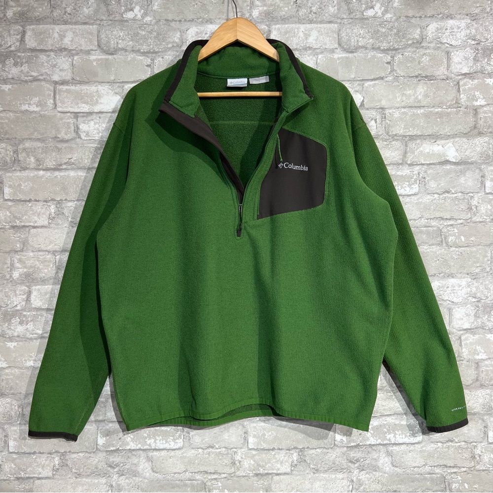 Columbia Omni Wick Men's XL Apple Green 1/2 Zip Pullover Fleece Sweatshirt